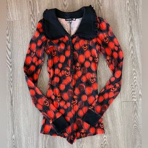 WB Horror x Dolls Kill Beautiful Fears Thermal Pennywise IT Romper XS NWOT
